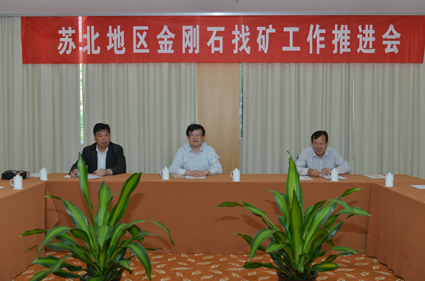 潘正勤局长调研指导苏北地区金刚石找矿工作