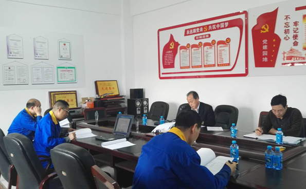队党委书记、总工程师周贤金对涂料厂技改情况进行专项调研